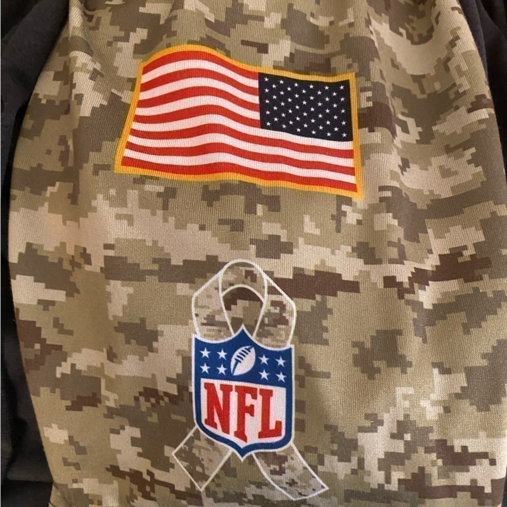 NIKE NFL ON FIELD APPAREL “SALUTE TO SERVICE” PATRIOTS CAMO PRINT SHIRT SIZE M - Picture 4 of 5